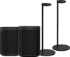 Sonos One Duopack  + Sonos Speaker Standaard Paar Zwart