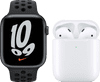 Apple Watch Nike Series 7 45mm Middernacht Aluminium Zwarte Sportband + Apple AirPods 2