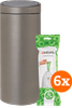 Brabantia Touch Bin 30L Platinum + Trash Bags (120 units)