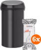 Brabantia Touch Bin 60 Liter Matt Black + Vuilniszakken (120 stuks)