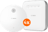 Bosch Draadloze Rookmelder 4-Pack + Bosch Smart Home Controller