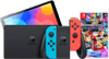 Nintendo Switch OLED Blauw Rood + Mario Kart 8 Deluxe