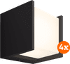 Philips Hue Fuzo White Wall Lamp Black Narrow Open 4-pack