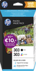 HP 303 Cartridges Combo Pack + 40 vellen 10x15 fotopapier