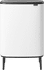 Brabantia Bo Touch Bin Hi Trash Can 60L with Plastic Inner Bucket - White