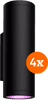 Philips Hue Appear Wall Lamp White and Color Black 4-pack