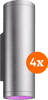 Philips Hue Appear Wall Lamp White and Color - Stainless Steel 4-pack
