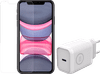BlueBuilt Apple iPhone 11 Screenprotector Glas + BlueBuilt Oplader 30W Wit