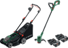 Bosch Rotak 18V2-43 + Bosch Easygrasscut 18 + Bosch Starterset 18V 4,0 Ah (2x)