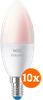 WiZ Smart Kaarslamp 10-pack - Gekleurd en Wit Licht - E14