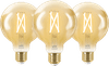 WiZ Smart Filament lamp Globe 3-pack - Warm tot Koelwit Licht - E27