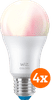 WiZ Smart lamp 4-pack - Gekleurd en Wit Licht - E27
