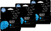 HP 937 Cartridge Cyaan (3 stuks)
