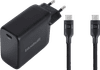 BlueBuilt 100W GaN USB-C Charger Black + USB-C cable 240W 2m Nylon Black