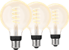 Philips Hue Filament Light White Ambiance Globe E27 3-pack