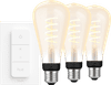 Philips Hue Filament White Ambiance Edison XL 3-pack + Dimmer