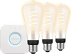 Philips Hue Filament White Ambiance Edison XL 3-pack + Bridge