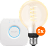 Philips Hue Filament White Ambiance Globe 6-pack + Bridge