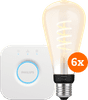 Philips Hue Filament White Ambiance Edison XL 6-pack + Bridge