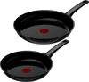 Tefal Renew On Ceramic Frying Pan Set 24cm + 28cm Black