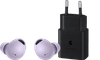Samsung Galaxy Buds 2 Pro Paars + Samsung Power Delivery Oplader met Usb C Poort 15W Zwart