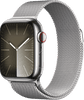 Apple Watch Series 9 4G 41mm Silver Stainless Steel Milanese Watch Strap