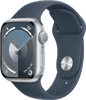 Apple Watch Series 9 41mm Zilver Aluminium Sportband Blauw S/M