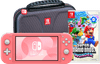 Nintendo Switch Coral + Super Mario Bros. Wonder + Travel Case
