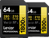 Lexar Professional SDXC 1800x GOLD 64GB 210MB/s - Duo-Pack