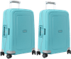Samsonite S'Cure Spinner 55cm Aqua Blue Duo Suitcase Set