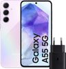 Samsung Galaxy A55 128GB Pink 5G + Samsung 25W Fast Charger Black