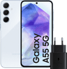 Samsung Galaxy A55 256GB Lichtblauw 5G + Samsung 25 Watt Snellader Zwart