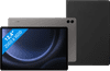 Samsung Galaxy Tab S9 FE Plus 128GB Wifi Grijs + BlueBuilt Book Case Zwart