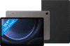 Samsung Galaxy Tab S9 FE 128GB Wifi en 5G Grijs + BlueBuilt Book Case Zwart