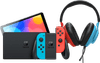 Nintendo Switch OLED Blauw/Rood + JBL Quantum 100N