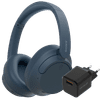 Sony WH-CH720N Blauw + BlueBuilt Quick Charge Oplader met Usb A Poort 18W Zwart