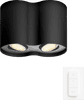 Philips Hue Pillar Mounted Spot Light White Ambiance - Black - 2-spot + Dimmer