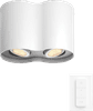 Philips Hue Pillar Mounted Spot Light White Ambiance - White - 2-spot + Dimmer