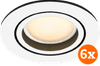Philips Hue Milliskin Recessed Spot Light White Ambiance - Round - White - 6-pack