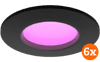 Philips Hue Inbouwspot Slim 6-pack - White and Color - 90mm - Zwart