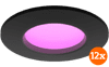 Philips Hue Recessed Spot Light Slim 12-pack - White and Color - 90mm - Black