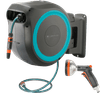 GARDENA Wall Hose Box 25 RollUp M/L Blue and Premium Spray Nozzle