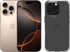 Apple iPhone 16 Pro 256GB Desert Titanium + BlueBuilt Protective Back Cover Transparant