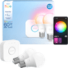 Philips Hue Essential A60 White and Color Starter Pack E27 806lm 2-pack + Bridge