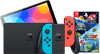Nintendo Switch OLED Blauw/Rood + Super Mario Galaxy 1+2