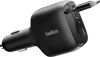 Belkin Power Delivery en Quick Charge Autolader met 2 Usb Poorten en Usb C kabel 75 Watt