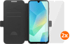 BlueBuilt Samsung Galaxy A17 4G/5G Book Case Zwart + Screenprotector Glas Duo Pack