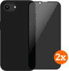 BlueBuilt Back Cover iPhone 16e Zwart + Privacy Filter Screenprotector Glas Duo Pack
