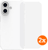 BlueBuilt Back Cover iPhone 16 Wit + Screenprotector Glas Duo Pack