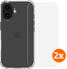 BlueBuilt Protective Back Cover iPhone 16 Transparant + Screenprotector Glas Duo Pack